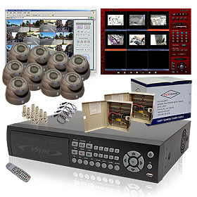 9 CHANNEL VSYNC DVR WITH 9 CAMERAS SECURITY PACKAGE